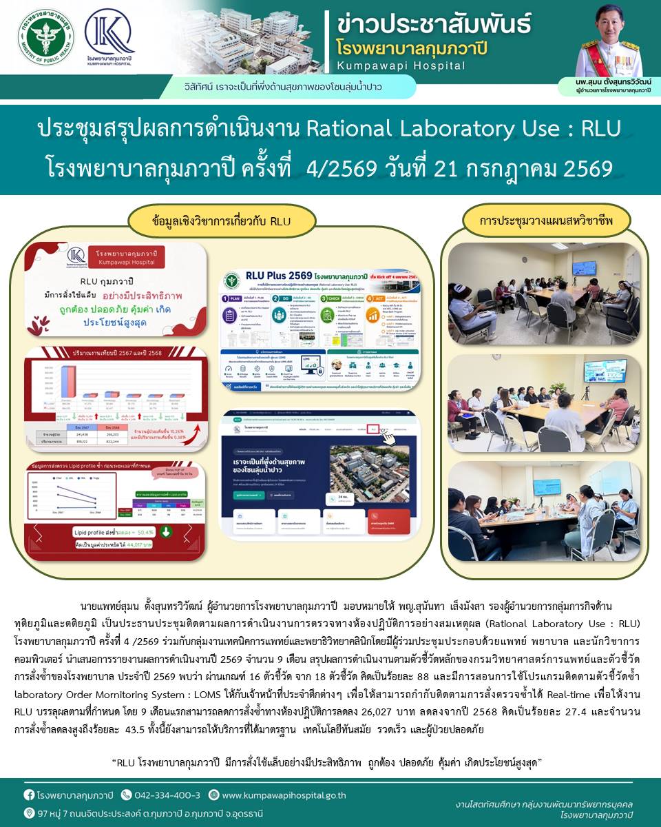 ประชุมติดตามผลการดำเนินงาน RLU 8รั้งที่ 4/2569
